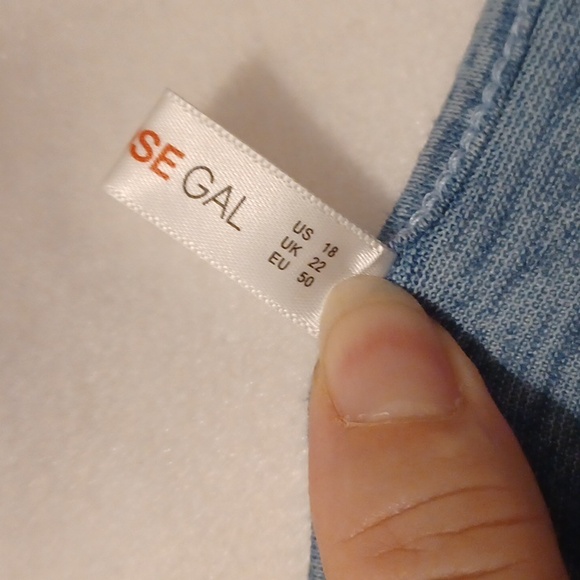 4/$60 Blue Heathered Lace Sleeves Tunic Top - Size 2X (US18) - Picture 7 of 9